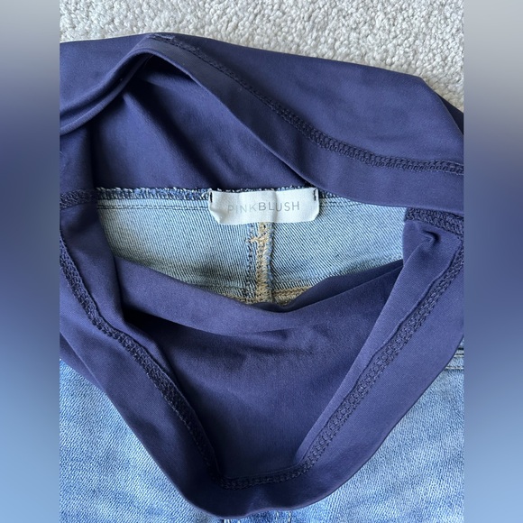 Pink Blush Maternity Jeans Straight Fit Over Bump Panel SUPER CUTE! - Picture 3 of 7